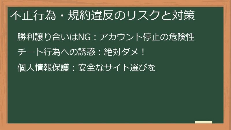 不正行為・規約違反のリスクと対策