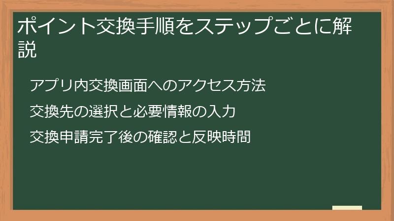 ポイント交換手順をステップごとに解説
