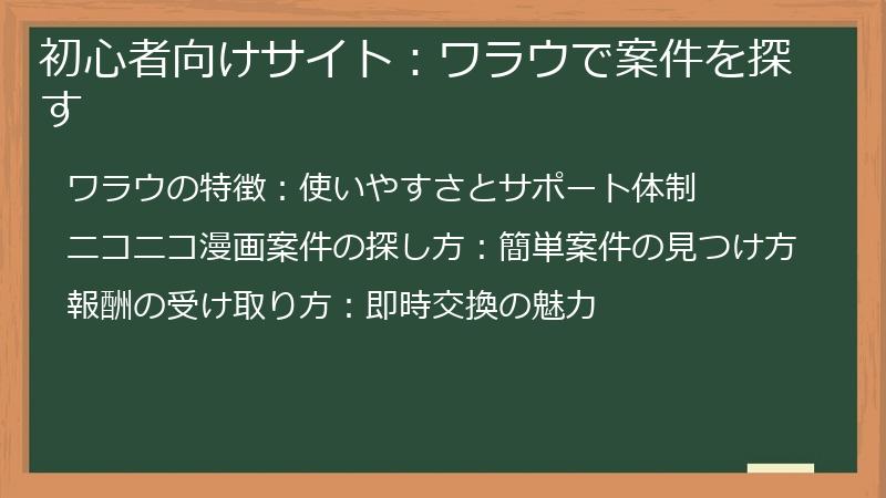 初心者向けサイト：ワラウで案件を探す