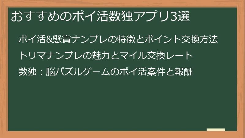おすすめのポイ活数独アプリ3選