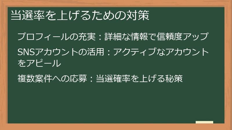 当選率を上げるための対策