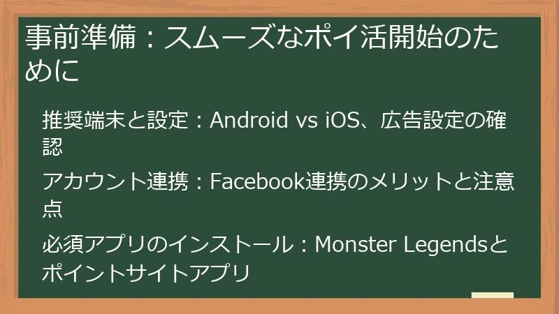 事前準備：スムーズなポイ活開始のために