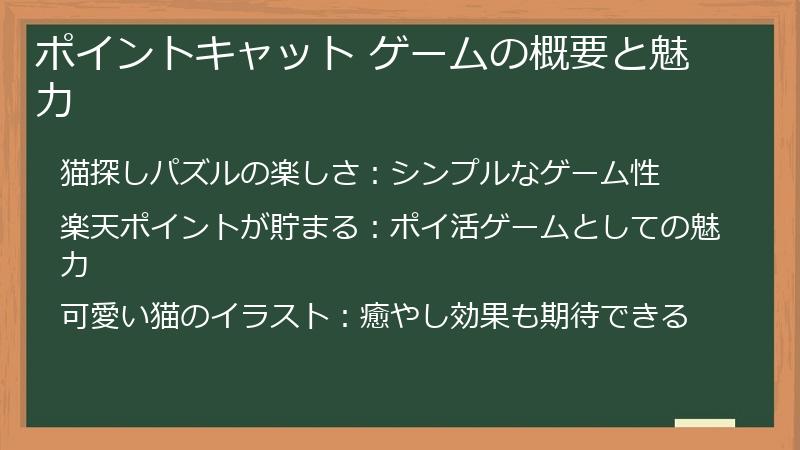 ポイントキャット ゲームの概要と魅力