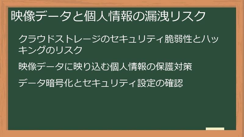 映像データと個人情報の漏洩リスク