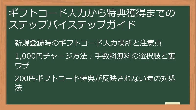 ギフトコード入力から特典獲得までのステップバイステップガイド