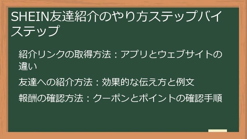 SHEIN友達紹介のやり方ステップバイステップ