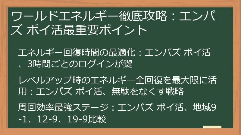 ワールドエネルギー徹底攻略：エンパズ ポイ活最重要ポイント