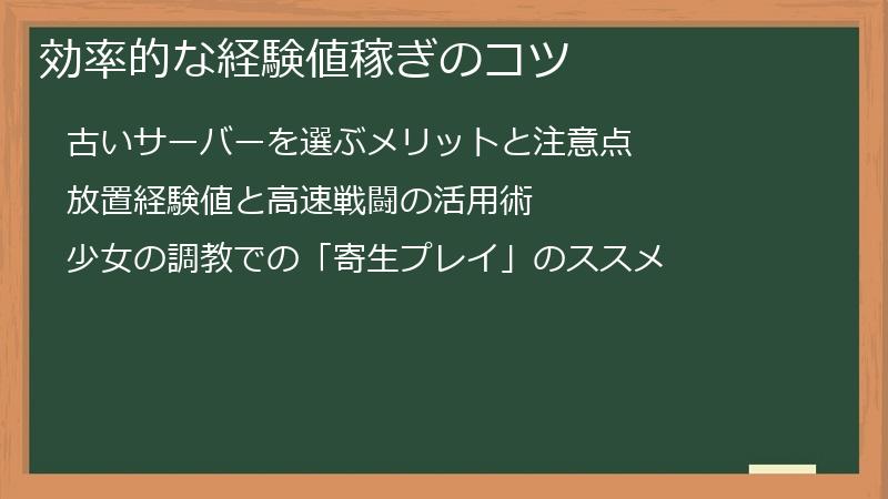 効率的な経験値稼ぎのコツ