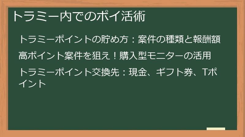 トラミー内でのポイ活術
