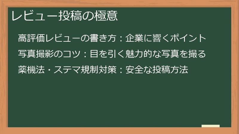 レビュー投稿の極意