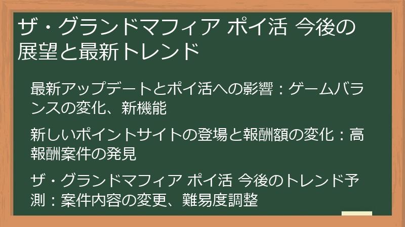 ザ・グランドマフィア ポイ活 今後の展望と最新トレンド