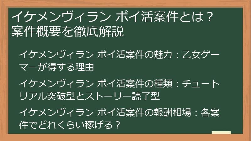 イケメンヴィラン ポイ活案件とは？ 案件概要を徹底解説