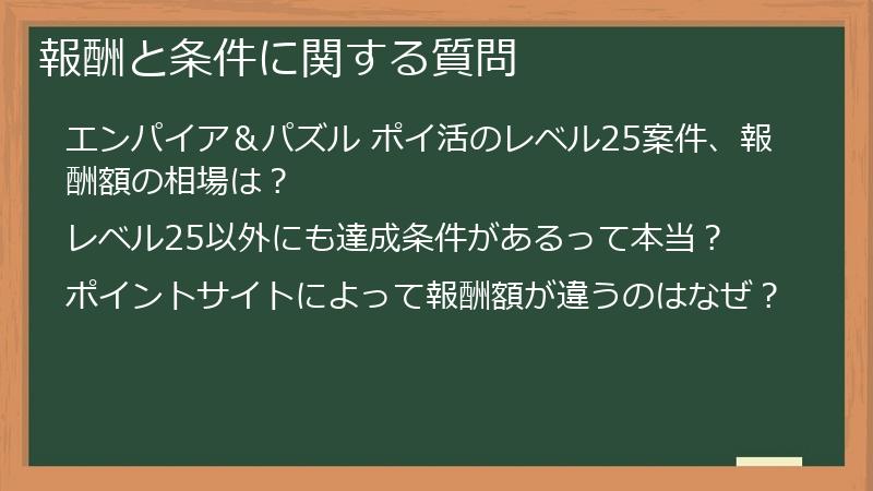 報酬と条件に関する質問