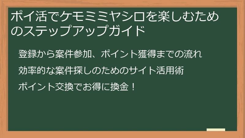 ポイ活でケモミミヤシロを楽しむためのステップアップガイド