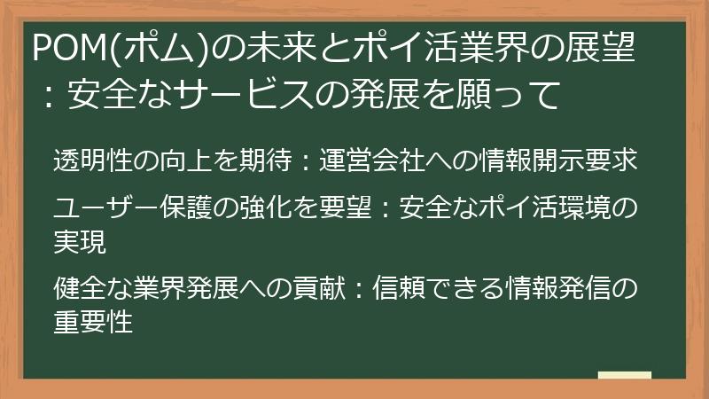 POM(ポム)の未来とポイ活業界の展望:安全なサービスの発展を願って