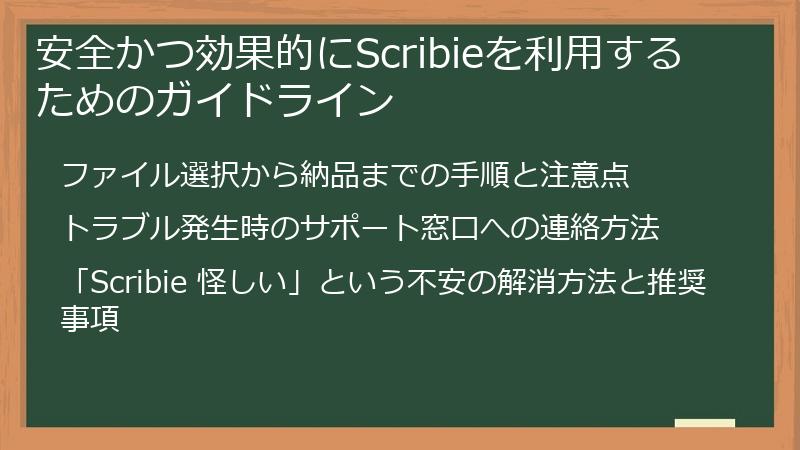 安全かつ効果的にScribieを利用するためのガイドライン
