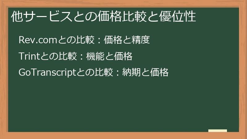 他サービスとの価格比較と優位性