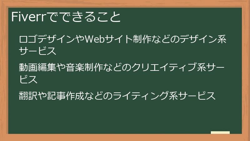 Fiverrでできること