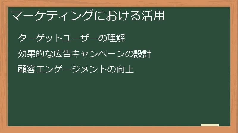 マーケティングにおける活用
