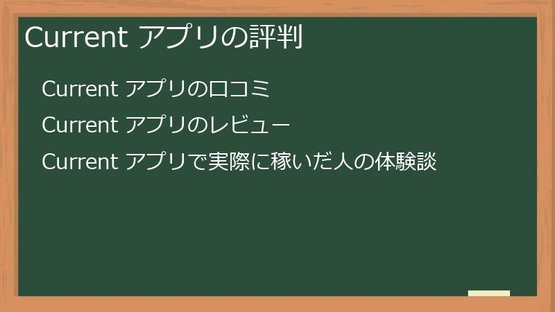 Current アプリの評判