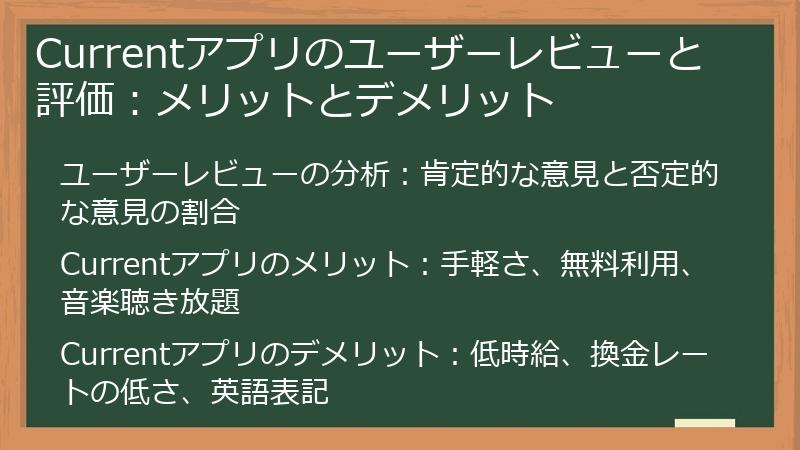 Currentアプリのユーザーレビューと評価：メリットとデメリット