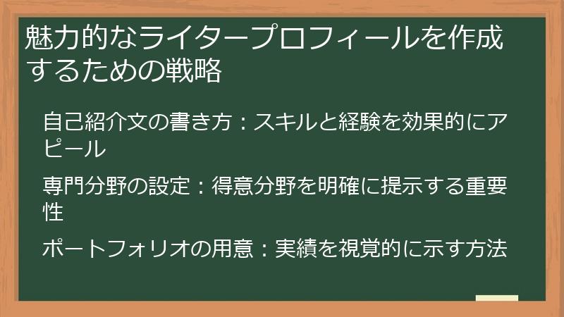 魅力的なライタープロフィールを作成するための戦略