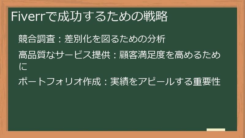 Fiverrで成功するための戦略