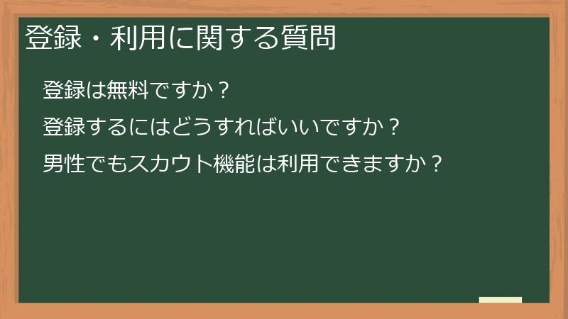 登録・利用に関する質問