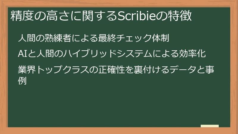 精度の高さに関するScribieの特徴