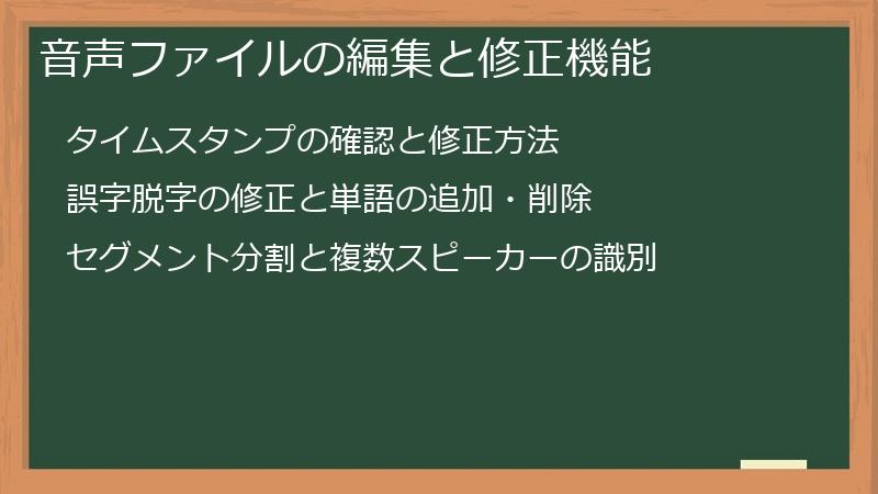 音声ファイルの編集と修正機能