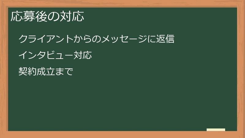 応募後の対応