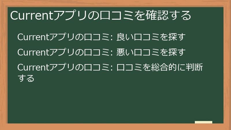 Currentアプリの口コミを確認する