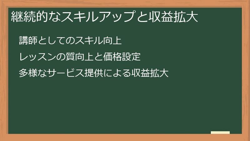 継続的なスキルアップと収益拡大