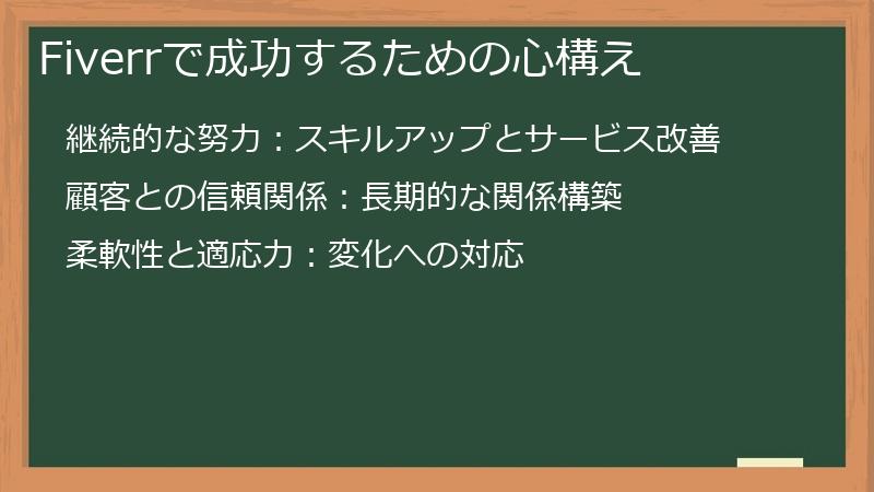 Fiverrで成功するための心構え