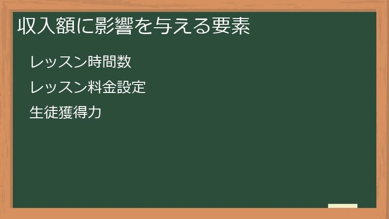 収入額に影響を与える要素