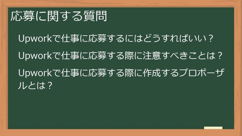 応募に関する質問
