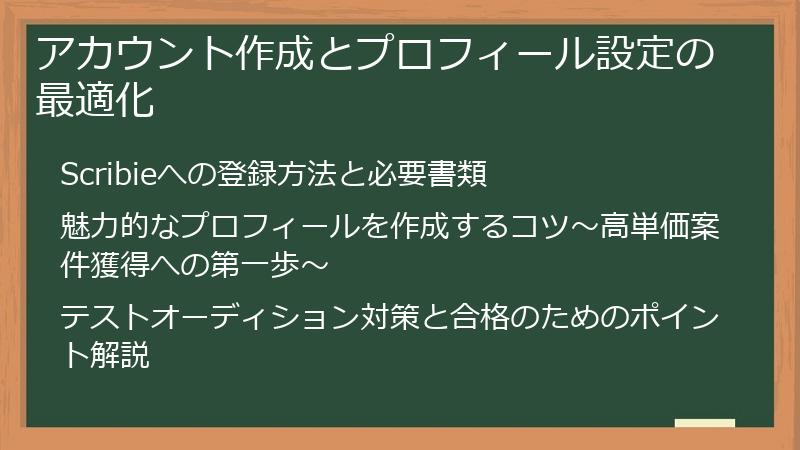 アカウント作成とプロフィール設定の最適化