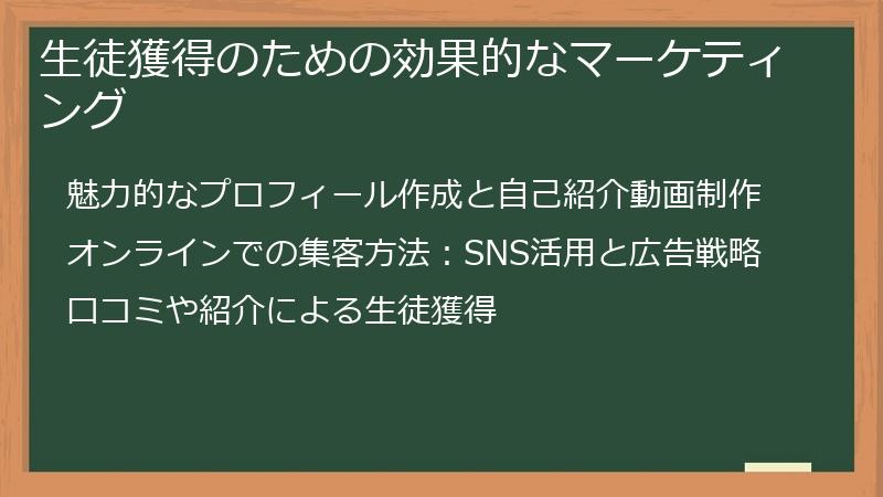 生徒獲得のための効果的なマーケティング