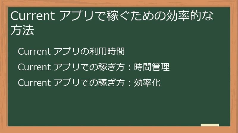 Current アプリで稼ぐための効率的な方法