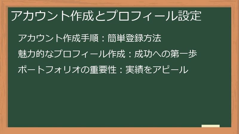 アカウント作成とプロフィール設定