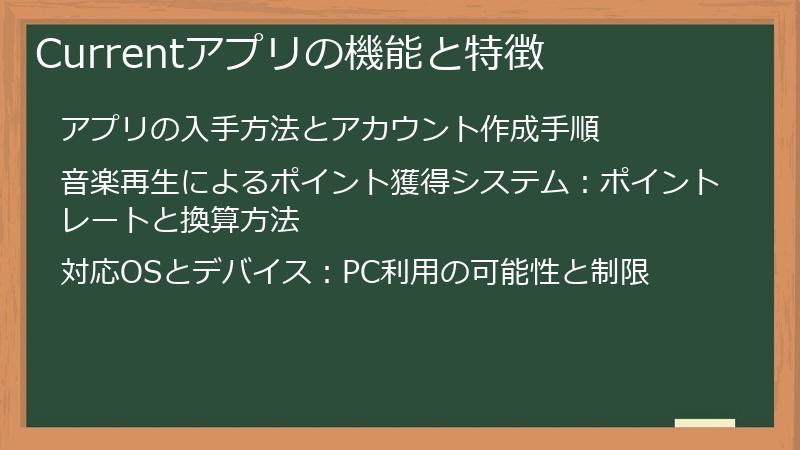 Currentアプリの機能と特徴