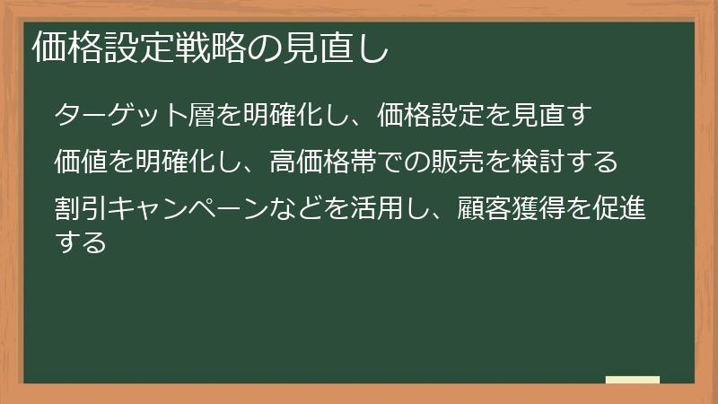 価格設定戦略の見直し