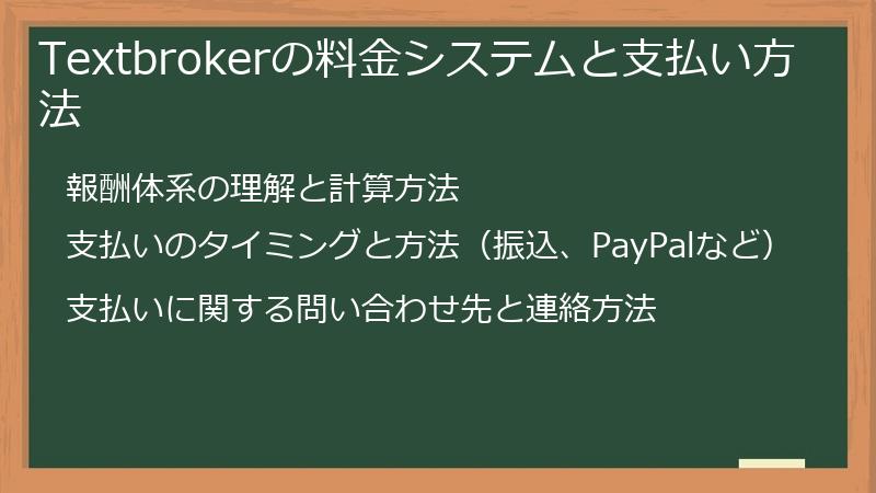 Textbrokerの料金システムと支払い方法