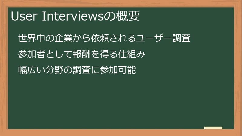 User Interviewsの概要
