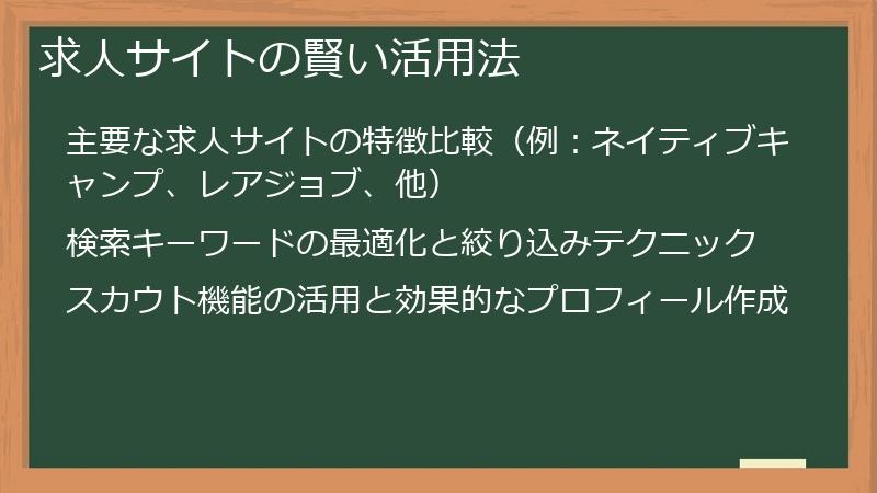 求人サイトの賢い活用法