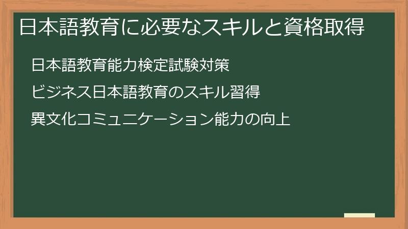 日本語教育に必要なスキルと資格取得