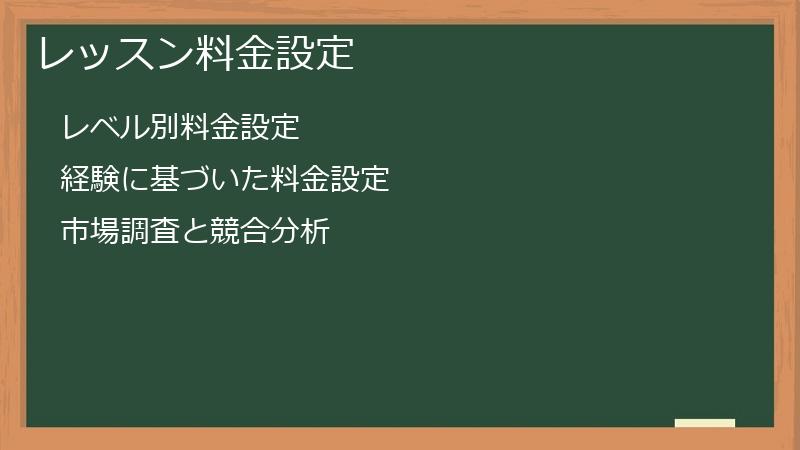 レッスン料金設定
