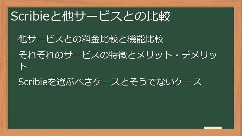 Scribieと他サービスとの比較