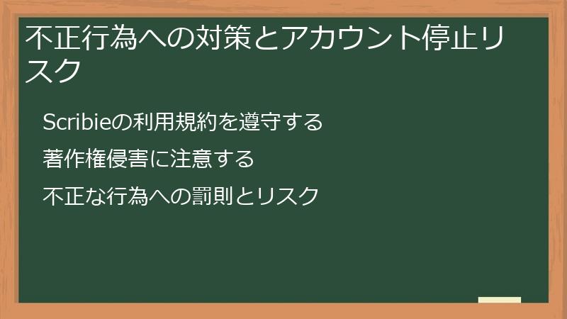 不正行為への対策とアカウント停止リスク
