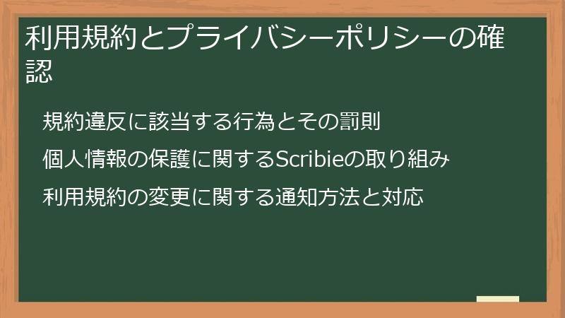 利用規約とプライバシーポリシーの確認